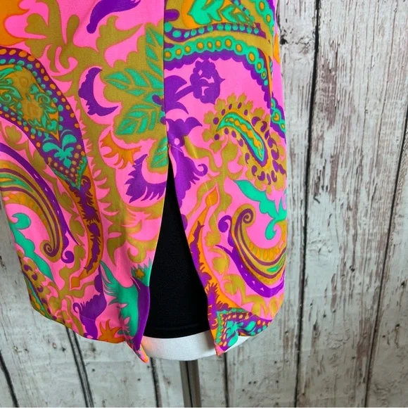 🎉HP🎉 Vintage Val Mode MOD Psychedelic Floral Blouse Shirt Top EUC Size SMALL - Picture 12 of 16